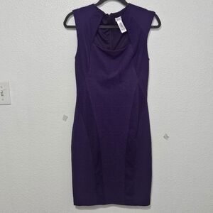 Cache bodycon style dress with mixed media fabric size 6